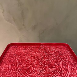 S/2 TRAY W/ LOVE EDGE كسسوارات منزليه RED