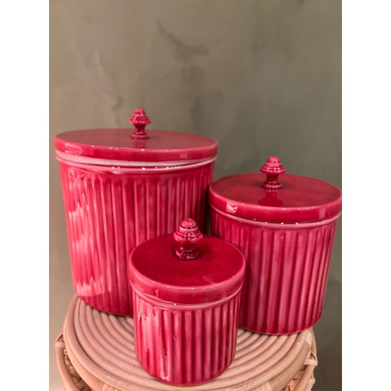 S/3 STRIPED JAR  كسسوارات منزليه RED