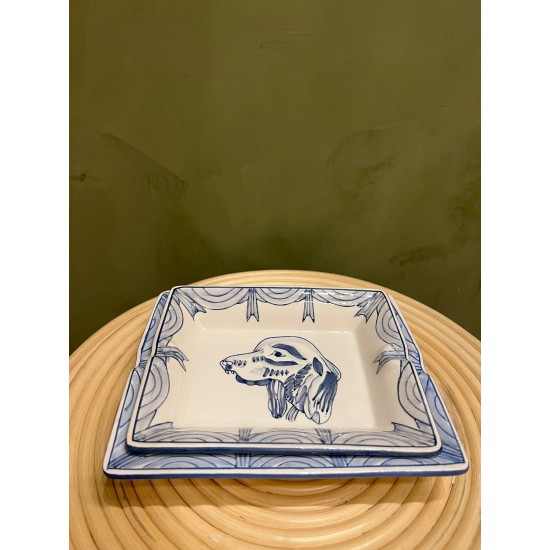 S/2 ASHTRAY  كسسوارات منزليه BLUE DOG