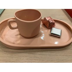 Espresso cup w/ tray S/2  كسسوارات منزليه pink