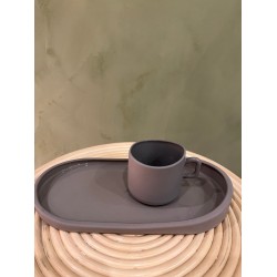Espresso cup w/ tray S/2  كسسوارات منزليه grey