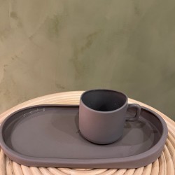 Espresso cup w/ tray S/2  كسسوارات منزليه grey