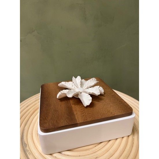 Box LUXOR كسسوارات منزليه square wood & white
