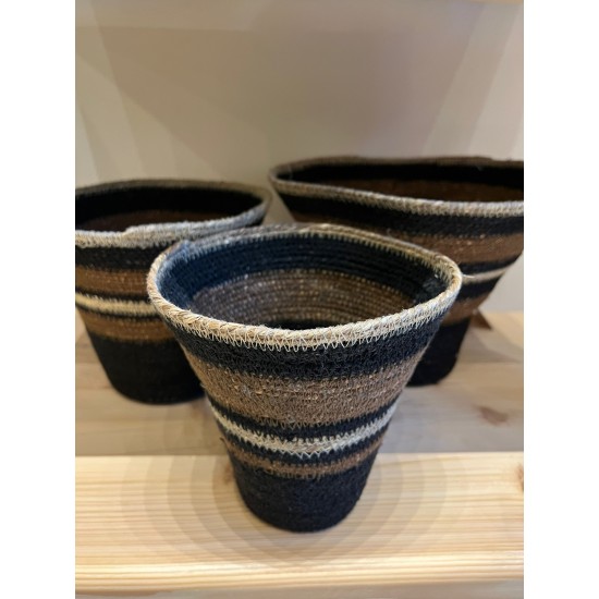 Basket S/3 كسسوارات منزليه black/brown