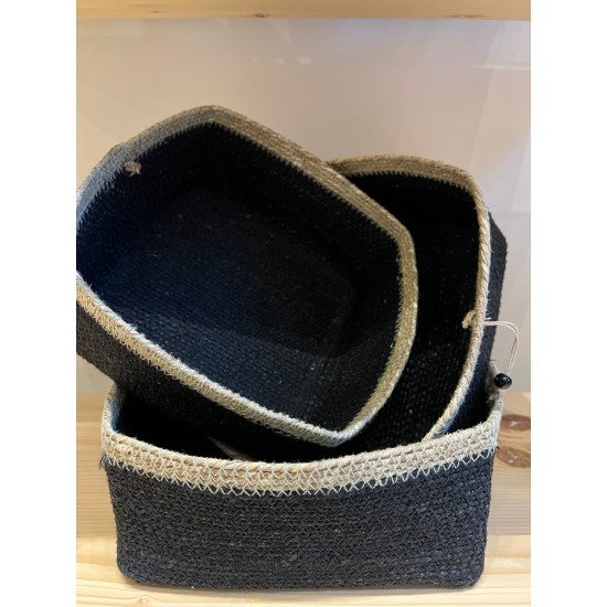 Basket S/3 كسسوارات منزليه black/natural