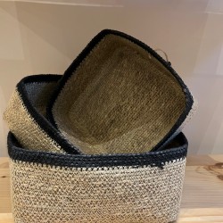Basket S/3 كسسوارات منزليه natural/black