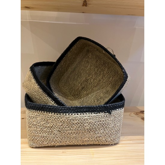 Basket S/3 كسسوارات منزليه natural/black