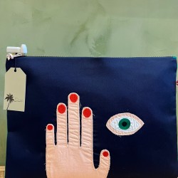 Navy Blue Eye Hand اكسسوارات Toilet Kits