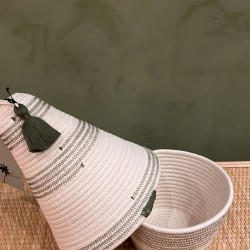 Peace Basket Stitched Olive اكسسوارات منزليه