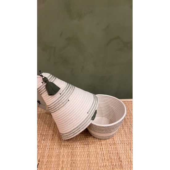 Peace Basket Stitched Olive اكسسوارات منزليه