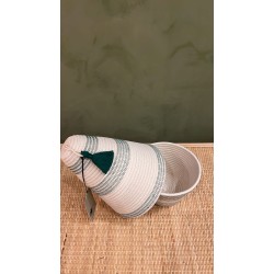 Peace Basket Stitched Green اكسسوارات منزليه