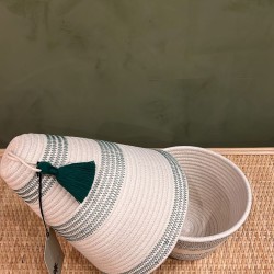 Peace Basket Stitched Green اكسسوارات منزليه