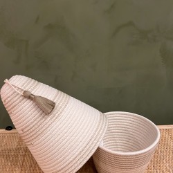 Peace Basket Stitched Jute اكسسوارات منزليه