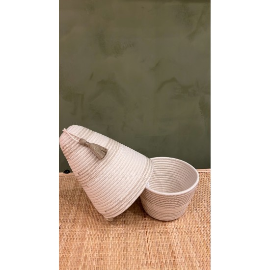 Peace Basket Stitched Jute اكسسوارات منزليه