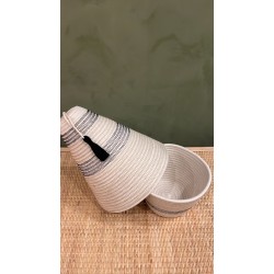 Peace Basket Stitched Jute & Black اكسسوارات منزليه