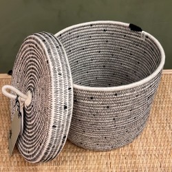 Lidded Cylinder Standard Black polka dot اكسسوارات منزليه