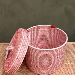 Lidded Cylinder Standard Red polka dot اكسسوارات منزليه