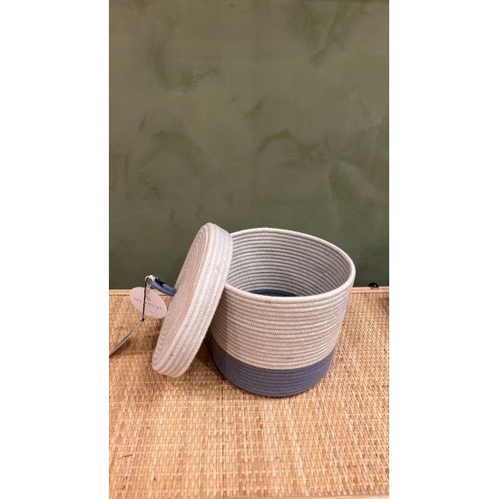 Lidded Cylinder  XL Blue Grey Liquorice اكسسوارات منزليه