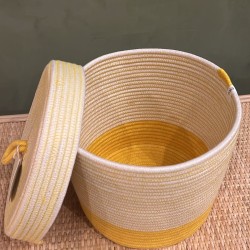 Lidded Cylinder XL Yellow Liquorice