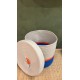 Lidded Cylinder  XL Ocean Blue & Neon Orange Poly