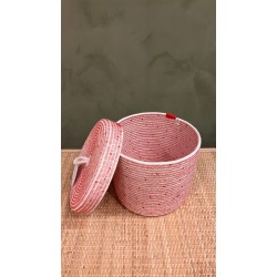 Lidded Cylinder XL Red polka dot