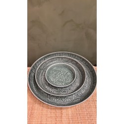 High round tray grey S/3 mandala اكسسوارات منزليه