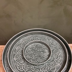 Round tray green S/3 mandala اكسسوارات منزليه