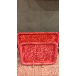 Rect tray tomato red S/2 Popflow اكسسوارات منزليه