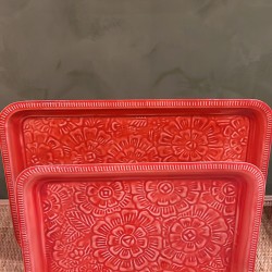 Rect tray tomato red S/2 Popflow اكسسوارات منزليه