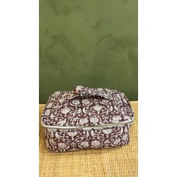 Maroon, White flowers  Square Vanity Bag اكسسوارات