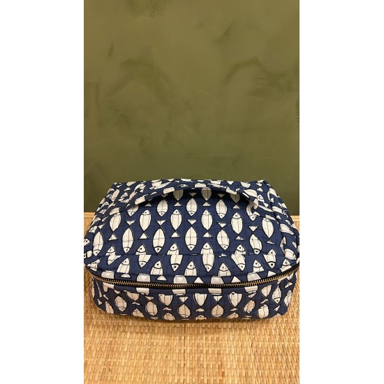 Dark Blue,white fish square vanity bag اكسسوارات