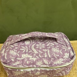 Lavender, White Flowers Square Vanity Bag اكسسوارات