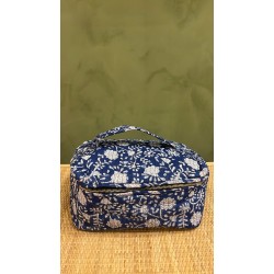 Blue, White Flowers Square Vanity Bag اكسسوارات