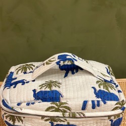 White,Blue Elephants Square Vanity Bag اكسسوارات