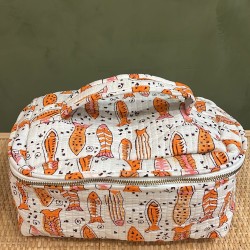 White,Orange fish Square Vanity Bag اكسسوارات