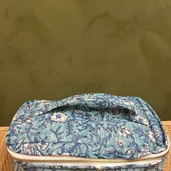 Turquoise,Blue Flowers Square Vanity Bag اكسسوارات