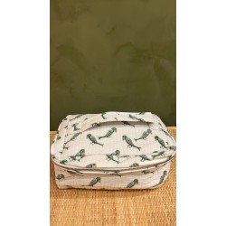 White, Green Birds Square Vanity Bag اكسسوارات