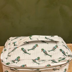 White, Green Birds Square Vanity Bag اكسسوارات