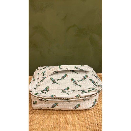 White, Green Birds Square Vanity Bag اكسسوارات