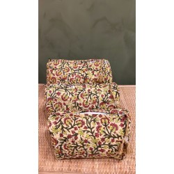 Light Yellow, Flowers Toiletry Bags S/3 اكسسوارات