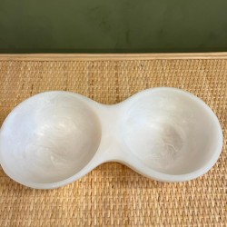 White Small two Circles Bowl اكسسوارات منزليه