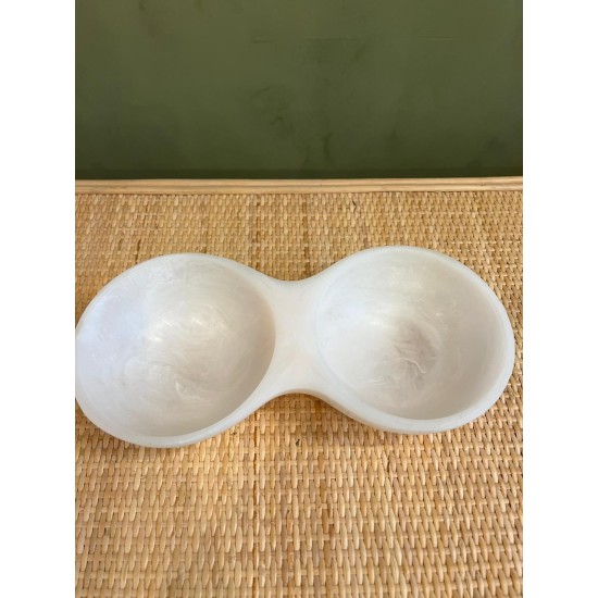 White Small two Circles Bowl اكسسوارات منزليه