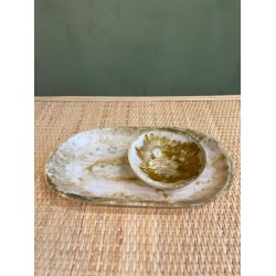 White Mix with Light Brown S/2 اكسسوارات منزليه