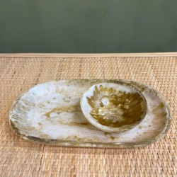 White Mix with Light Brown S/2 اكسسوارات منزليه