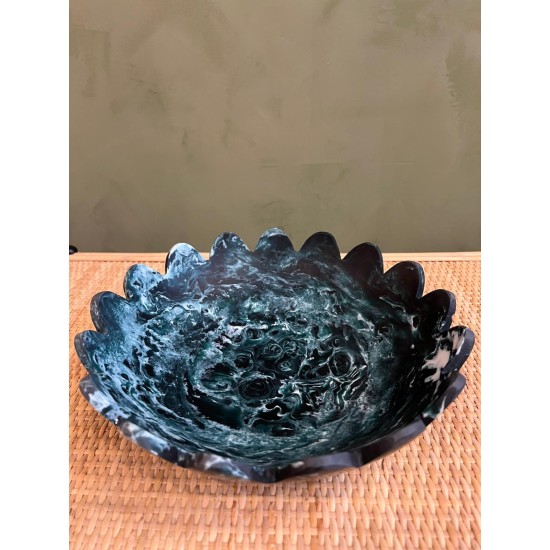 Dark Green Deep Round Petal Bowl اكسسوارات منزليه